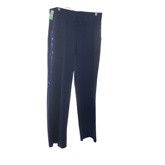 Athletics Works Women's Exercise Pants Sz M w Pockets Drawstring Waist Navy - Picture 2 of 5